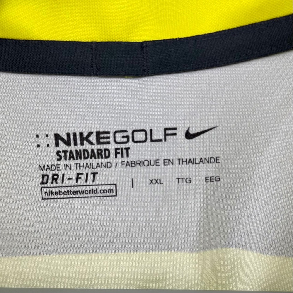 Nike Golf Mens XXL Dri-FIT Striped Polo Shirt Standard Fit Short Sleeve - Picture 3 of 7